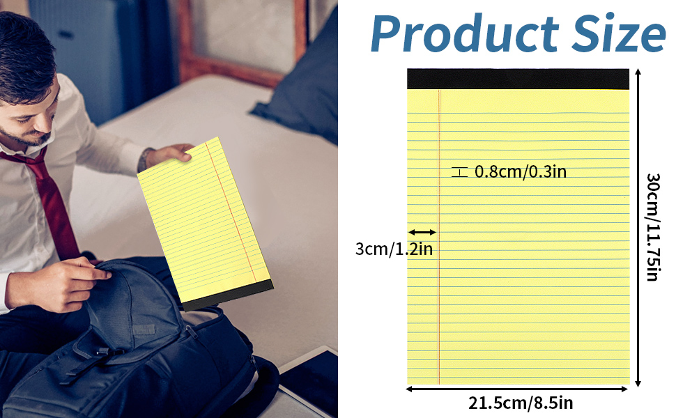 2 Pack Legal Pads Refills Note Pads, Yellow Writing Pads 8