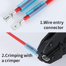 Schematic diagram of wire connector operation