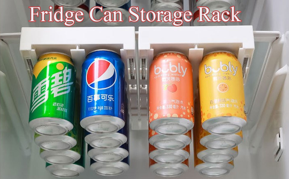 Soda Can Organizer for Refrigerator, Hanging Soda Can Organizer Beverage Can Dispenser Holder