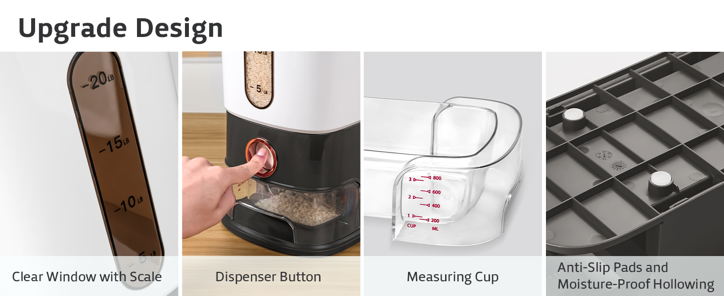 airtight rice dispenser 25lbs