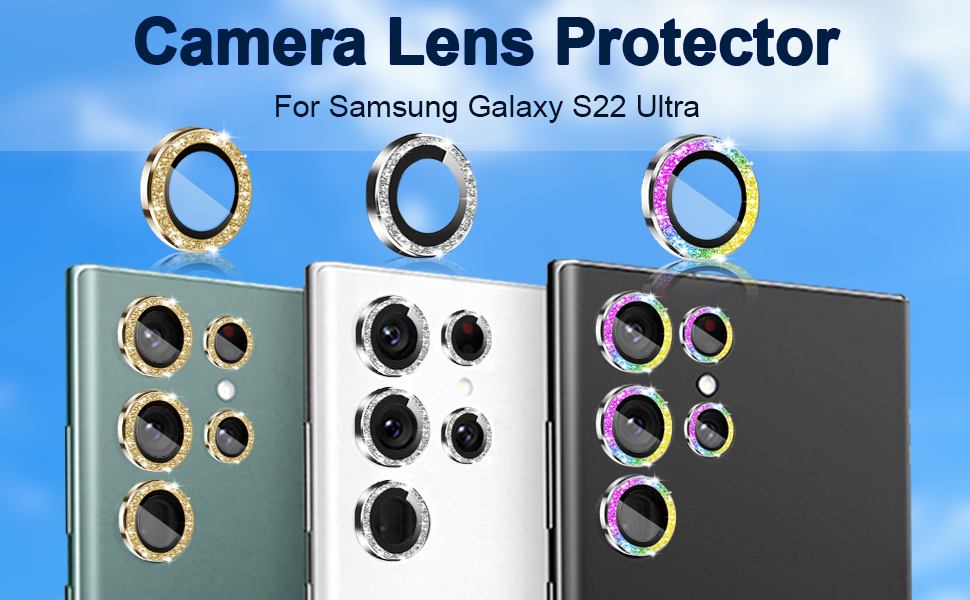 TIUYAO Glitter Camera Lens Protector for Samsung Galaxy S22