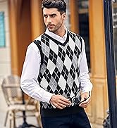 Karlywindow Mens Argyle Sweater Vests Rhombus Sleeveless V