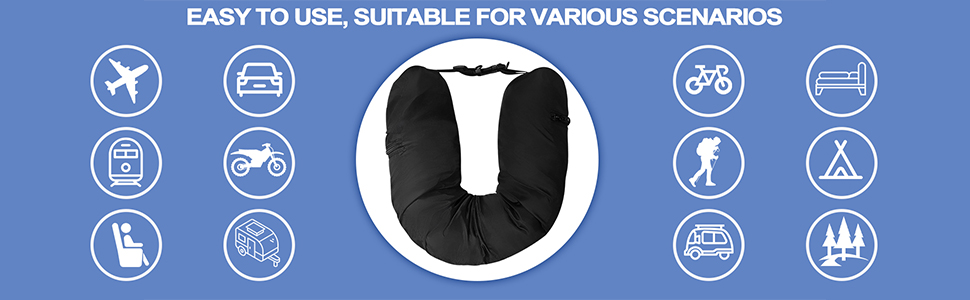 tube travel pillow you stuff with clothes;stuffable neck pillow