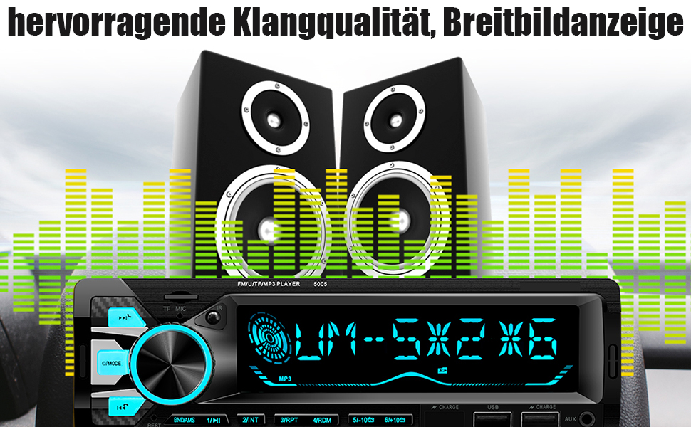 Autoradio mit Bluetooth Freisprecheinrichtung, 1 Din Autoradio Bluetooth mit APPSteuerung und