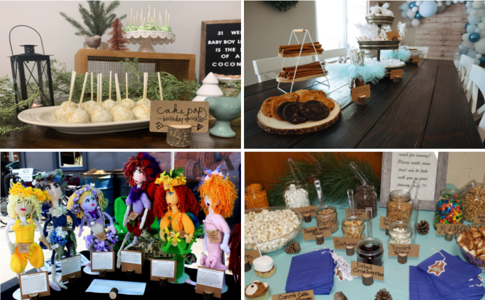 70Pcs Wood Place Card Holders, Rustic Real Wood with Wooden Table Card