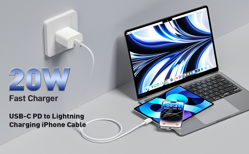 USB C to Lightning Cable 3Pack6.6FT [Apple MFi Certified] iPhone