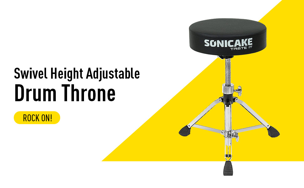 SONICAKE Drum Throne, Upgraded Heavy Duty Drum Seat, Height