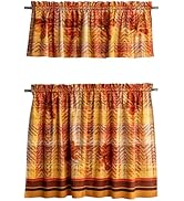 Maison d' Hermine Kitchen Curtains Sets for Windows 100% Cotton Set of Kitchen Curtains Valances ...