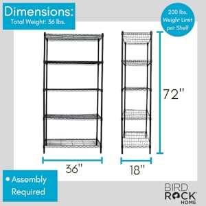 5 tier shelf, storage shelf, black shelf, metal shelf, storage solution, organize