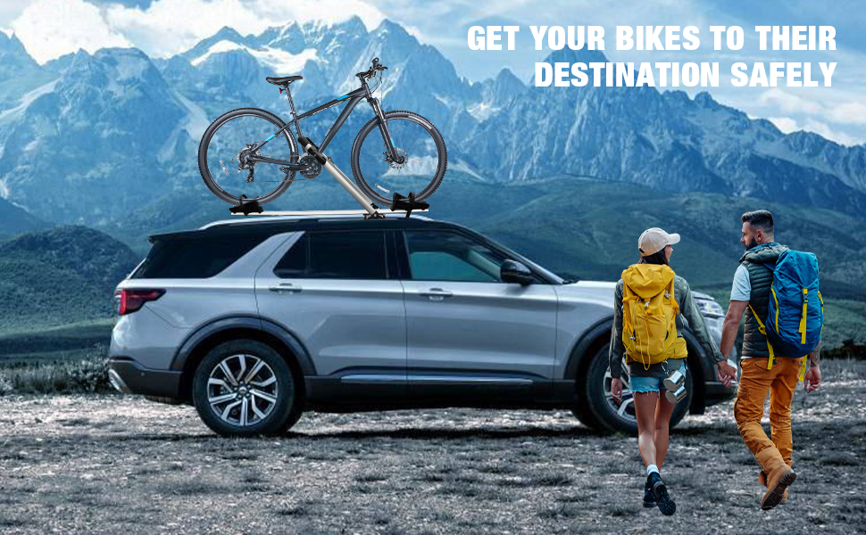 CARSTY Roof Bike Rack Roof Rack Bike Mount Aluminum Bicycle Carrier for Roof Racks