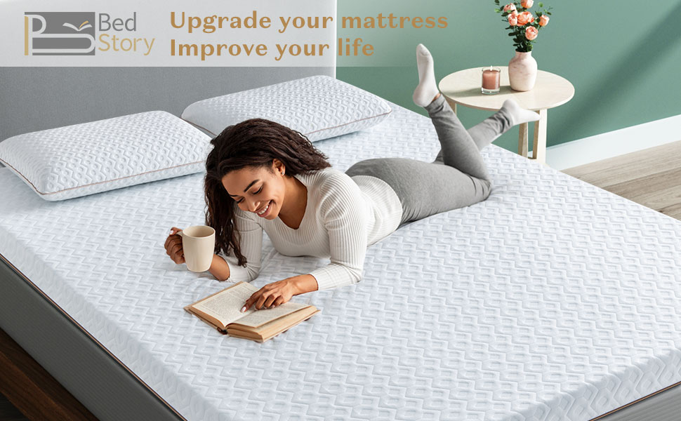 BedStory Mattress Topper Full Size, 2 Inch Copper Memory Foam Mattress