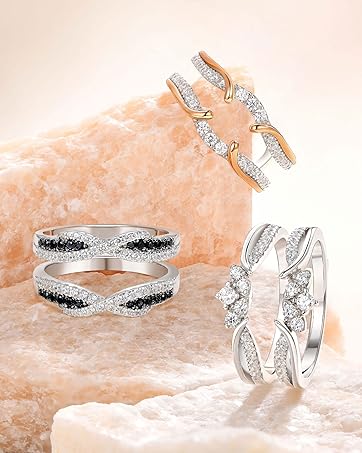 sheloves ring guard for women wedding band adjustable wraps and guard cz 925 sterling silver