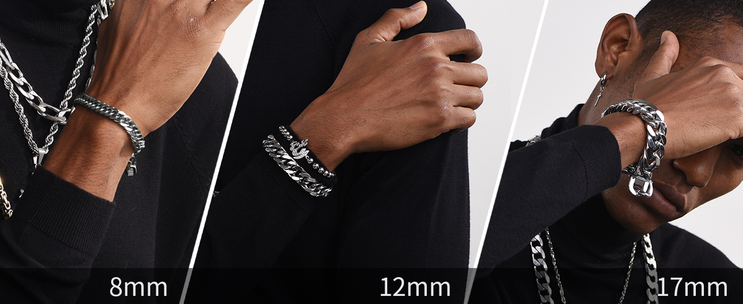  stainless steel cuban bracelet for men