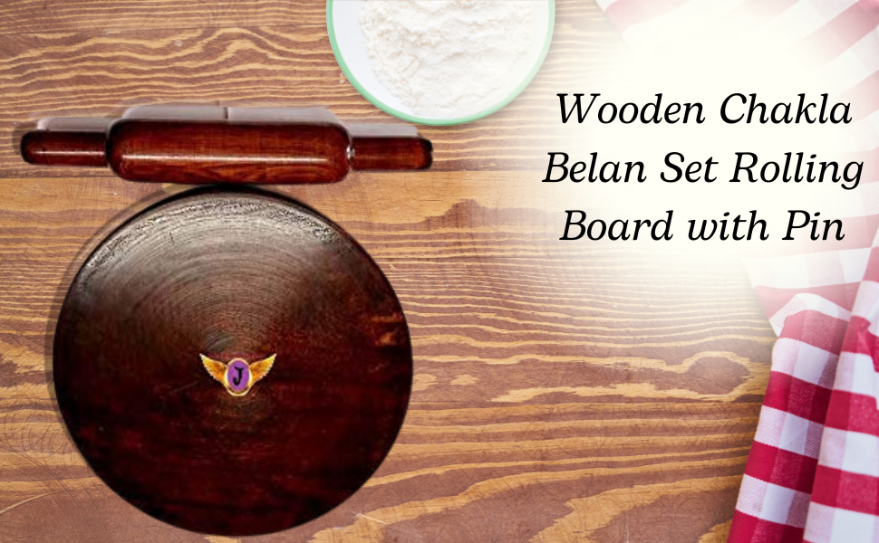 SPN-BFCC Wooden Chakla Belan Set Rolling Board with Pin