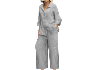 Amazon.com: Linen+Sets+For+Women+2+Piece Long Sleeve Shirts