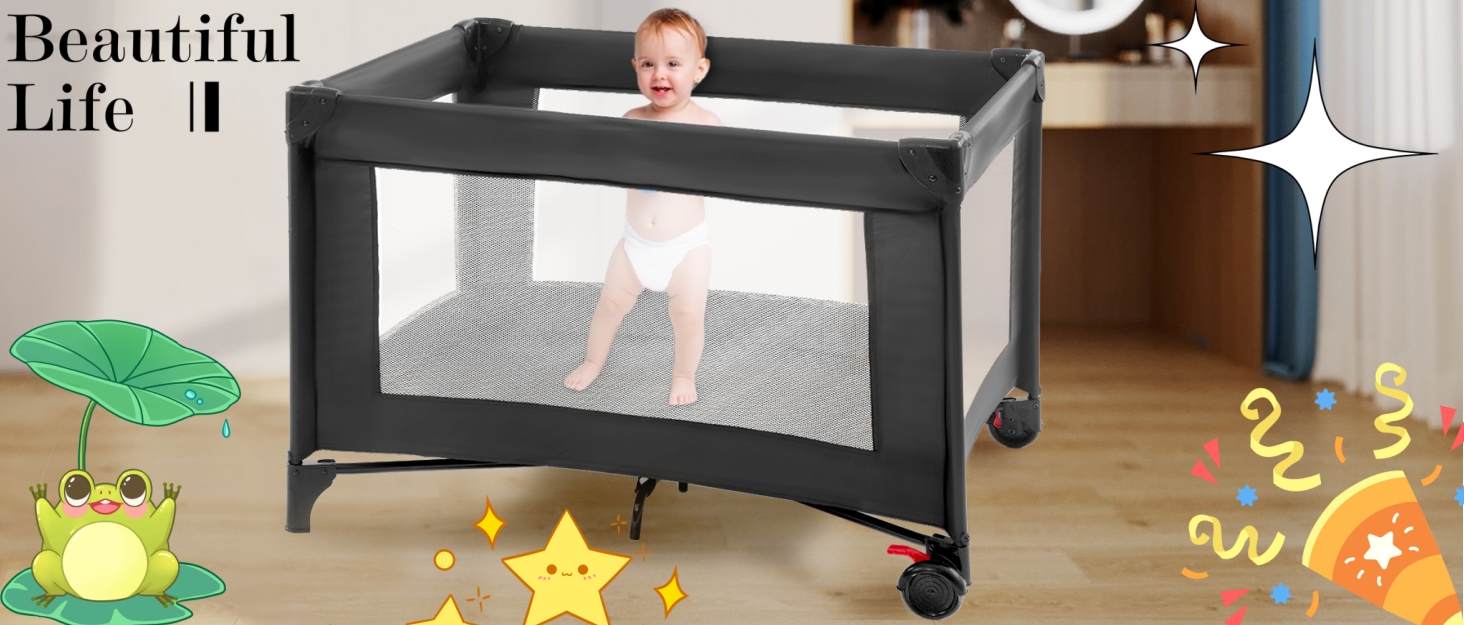 Portable Cribs for Toddlers, Lightweight Crib with