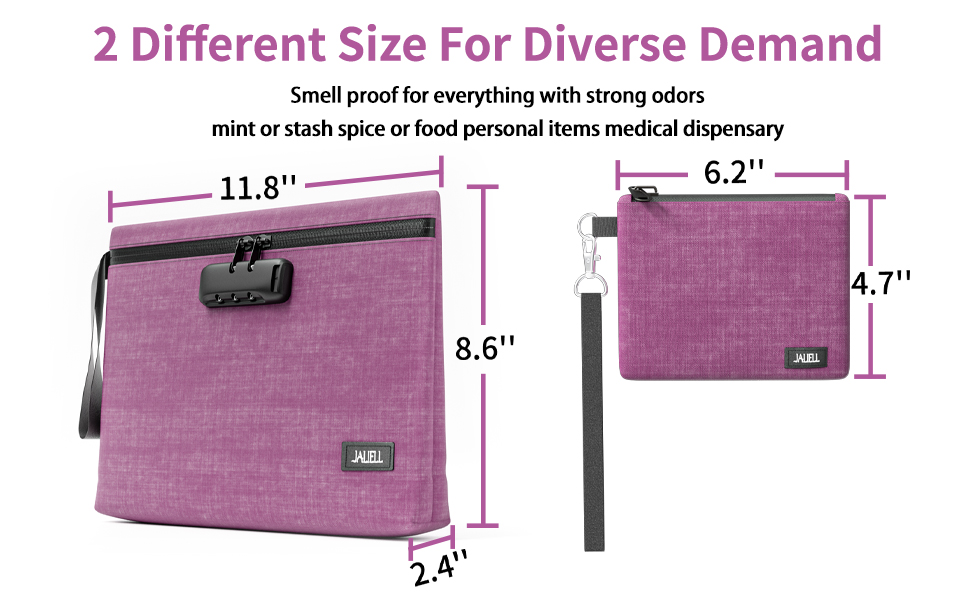 JALIELL 2 Pack Smell Proof Bag with Lock 11.8"x8.6" and