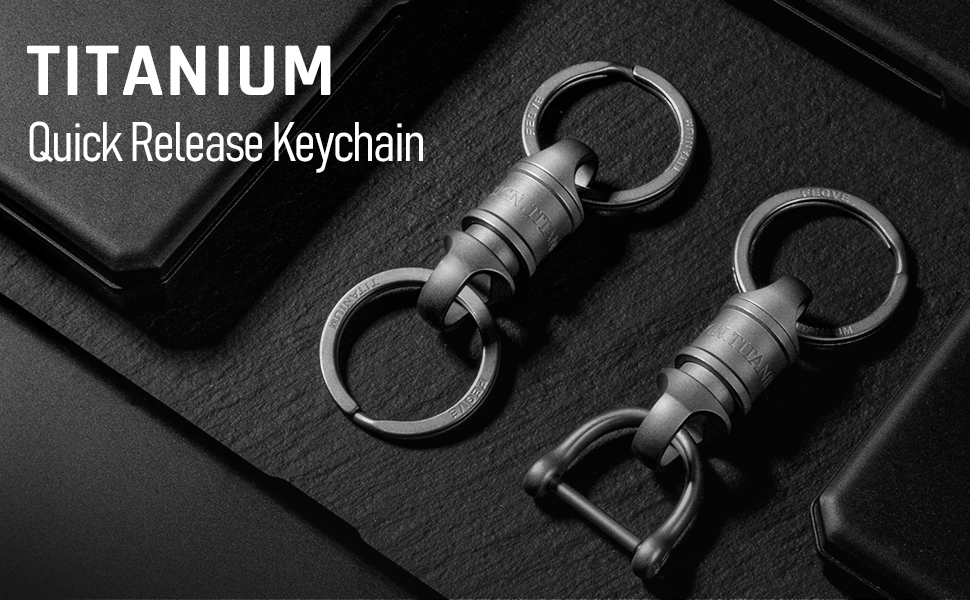 TISUR Small Titanium Key Rings,Swivel Quick Release Keychain