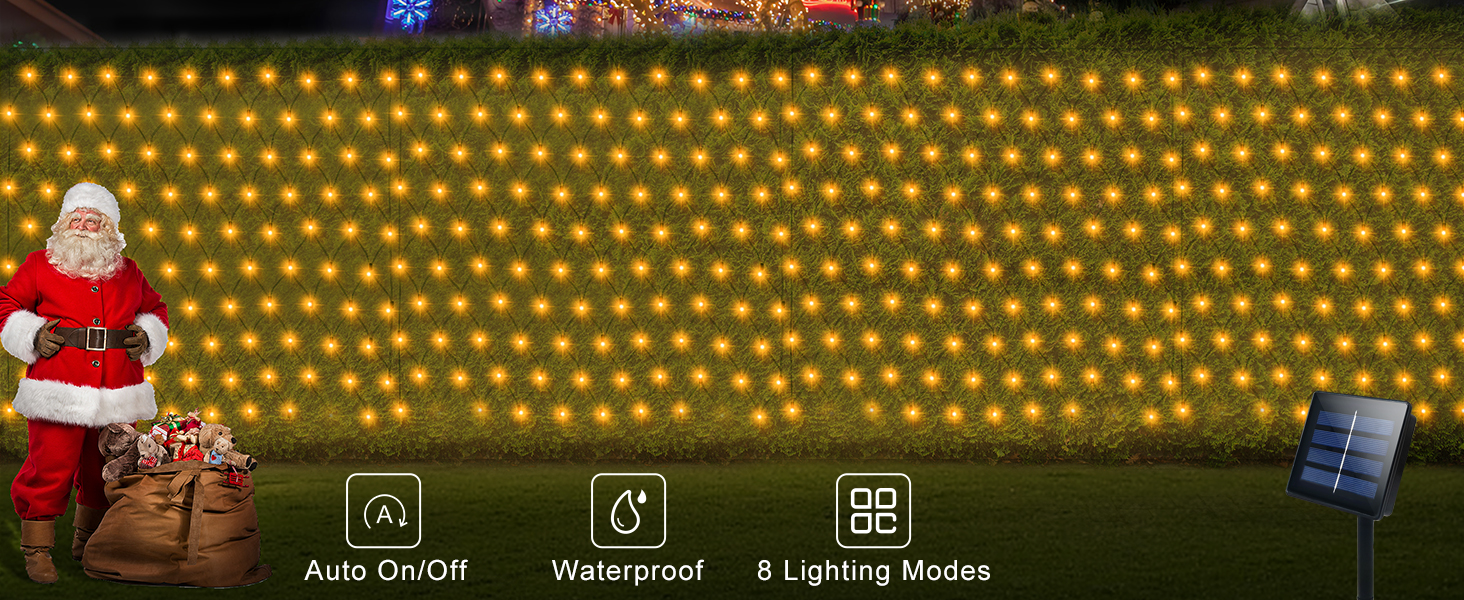 Solar Powered LED Net Lights