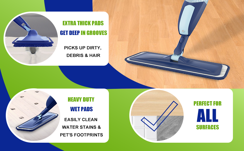 Microfiber Spray Mops for Floor Cleaning, Dust Wood Floor