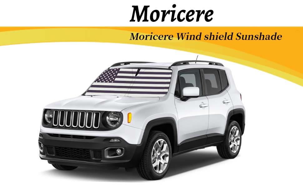 Moricere Upgrade Windshield Sun Shade with USA Flag for