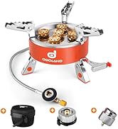 Odoland 9000W Camping Stove, Windproof Adjustable Lightweight Backpacking Gas Stove, Portable Cam...
