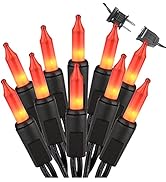 Brizled Orange Halloween Lights, 21.3ft 100-ct Incandescent Halloween String Lights Connectable, ...
