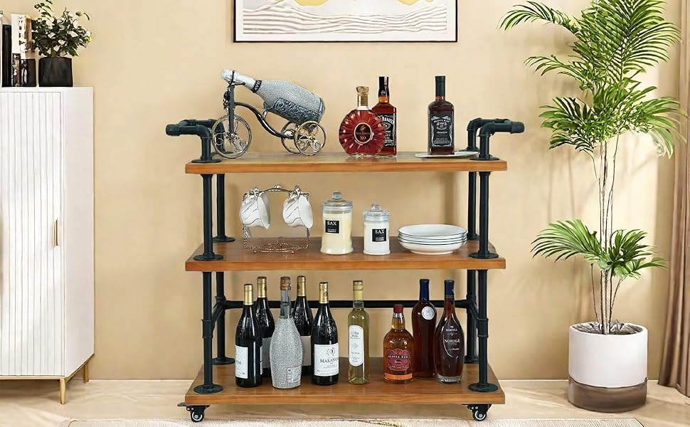 industrial pipe bar cart