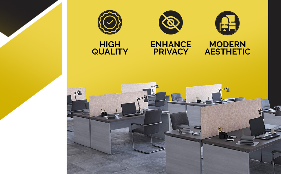 OBEX Free Standing Desk Privacy Screen, Table Top Folding Privacy Screen Home