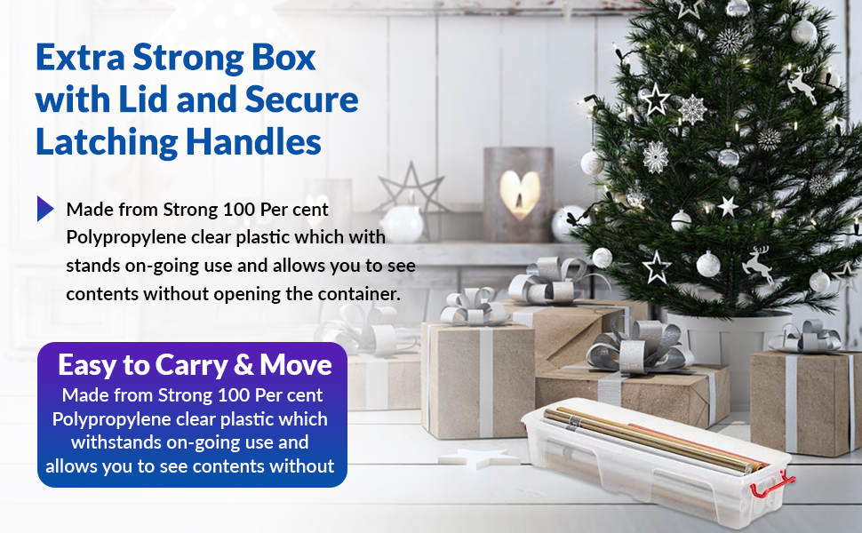 1ABOVE 20 Litre Wrapping Paper Storage Box, Extra Strong Box with Lid