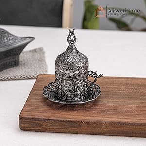 Antique Black Coffee Set, Ottoman Artistry, Perfect Gift, Care Instructions, Special Box Packaging