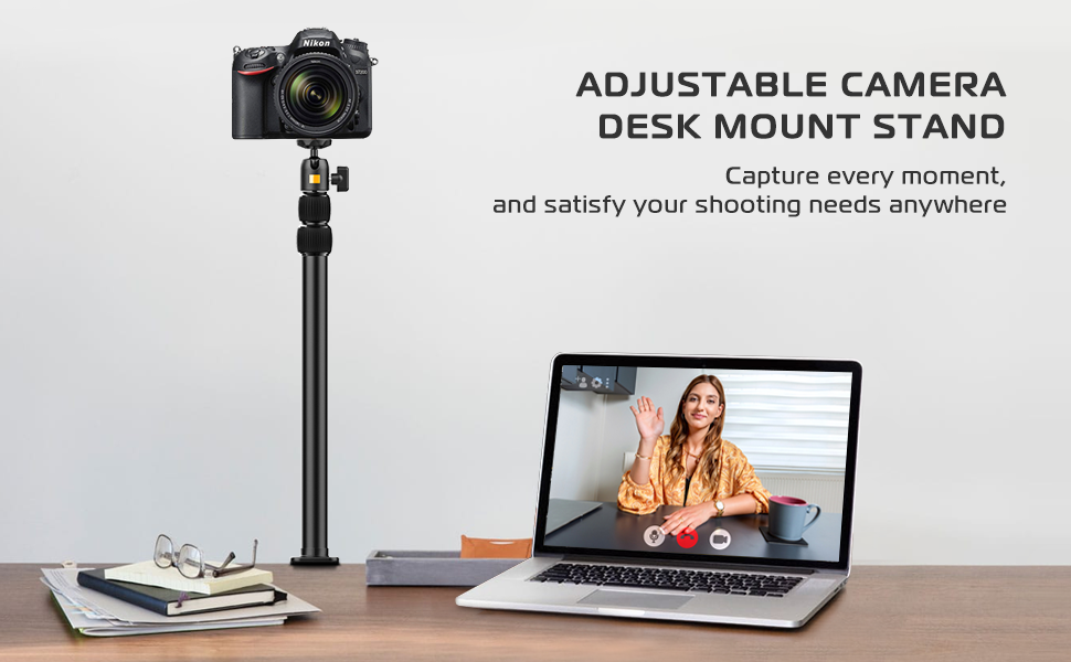 VIJIM LS01 Camera Desk Mount Stand, 3796cm Extendable Tabletop