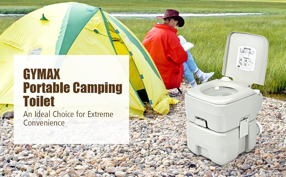 GYMAX Portable Camping Toilet An Ideal Choice for Extreme Convenience