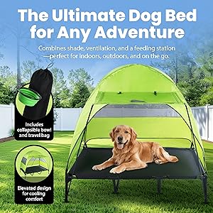 Ultimate dog bed with extra shade