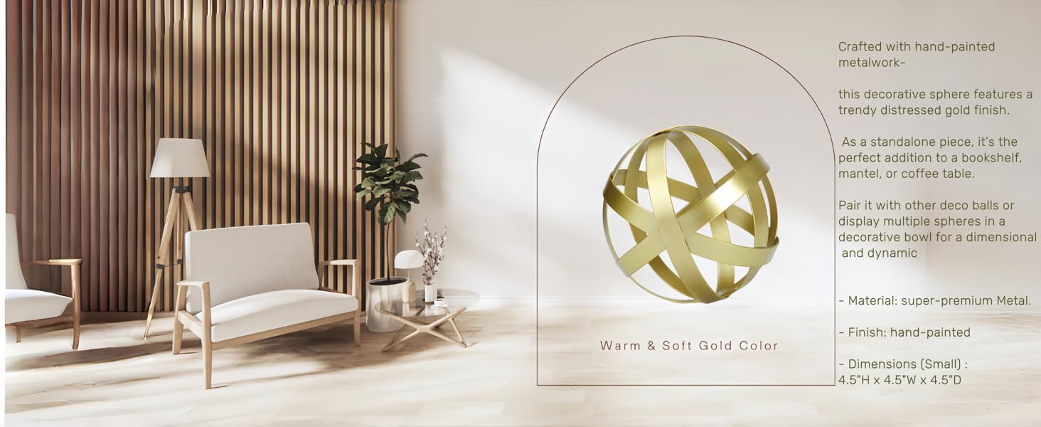 Golden ball decorate your living room, bedroom, bathroom, kitchen, bookshelf