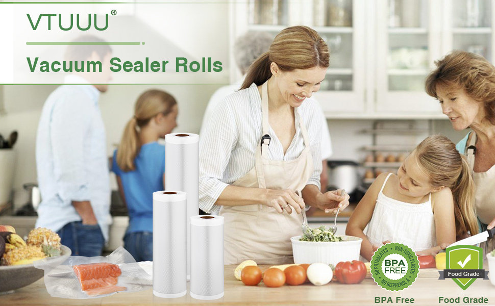 VTUUU Vacuum Sealer Bags for Food Saver Vacuum Sealer Bags