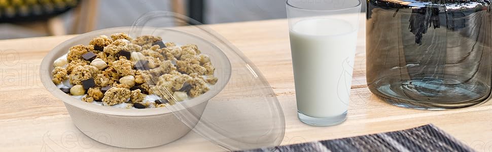 compost safe bio-degradable paper bowls disposable salad cereal bowl container sugarcane fiber