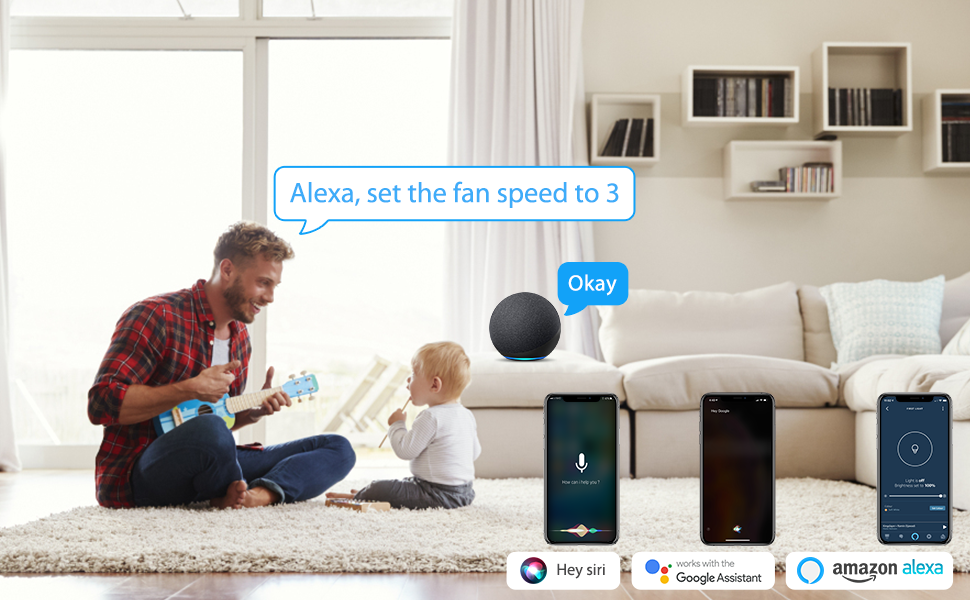 Chriari 70'' Ceiling Fan with Remote/App/Voice Control, Wood with 3