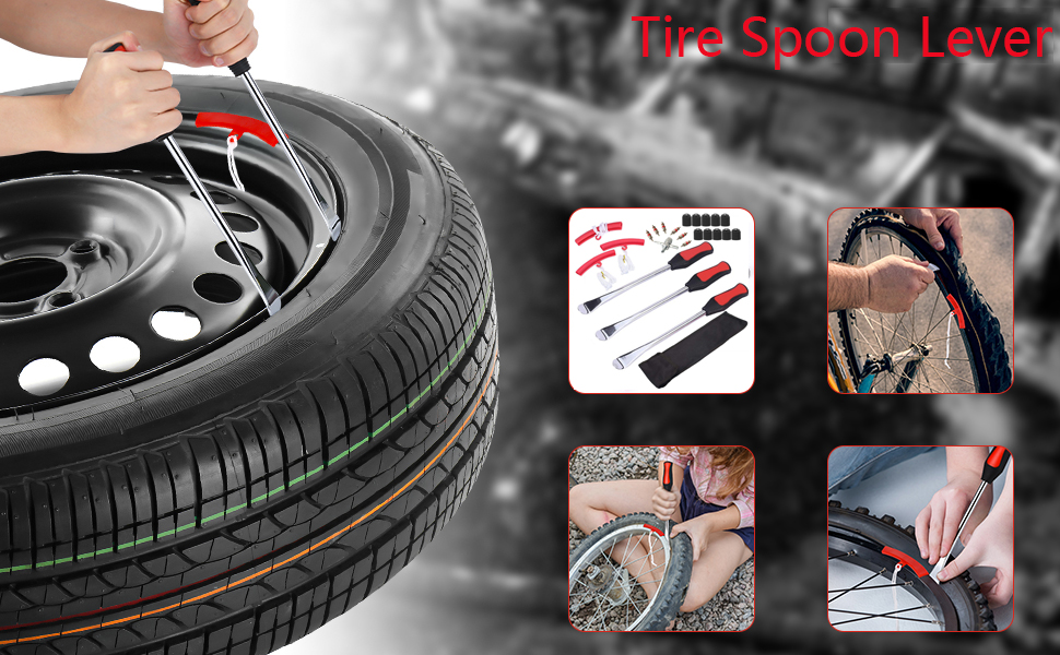 Tire Spoon Lever, YUNLFCKA 141/2" Professional Steel Tire Changing