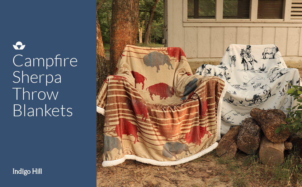 Indigo Hill by HiEnd Accents Yosemite Aztec Sherpa Throw