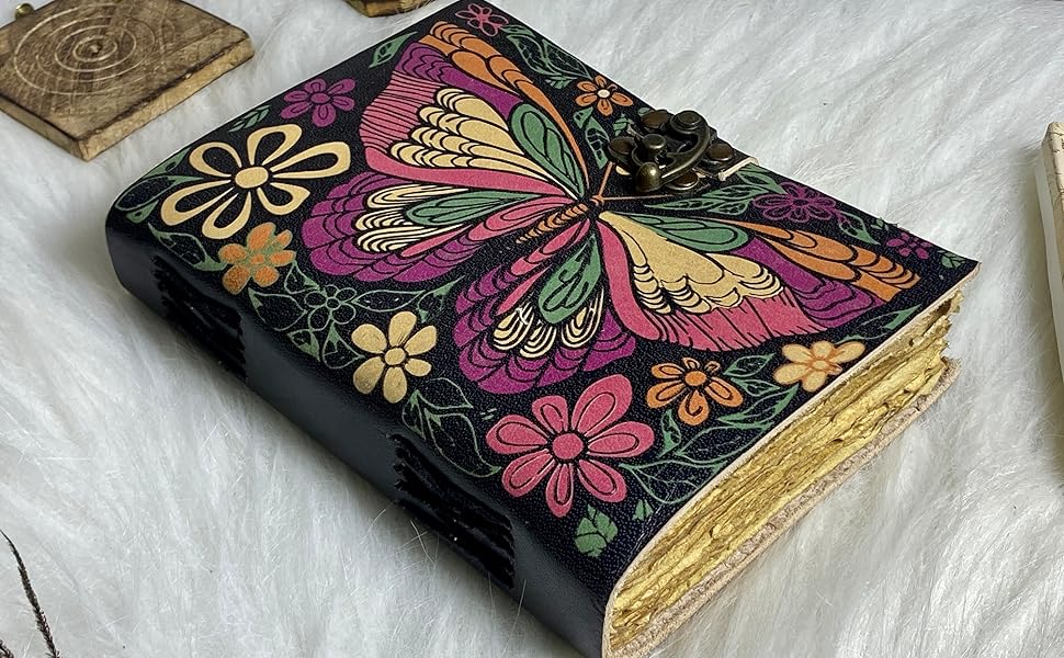 Tajhandicrafts Vintage Leather Butterfly Journal Handmade