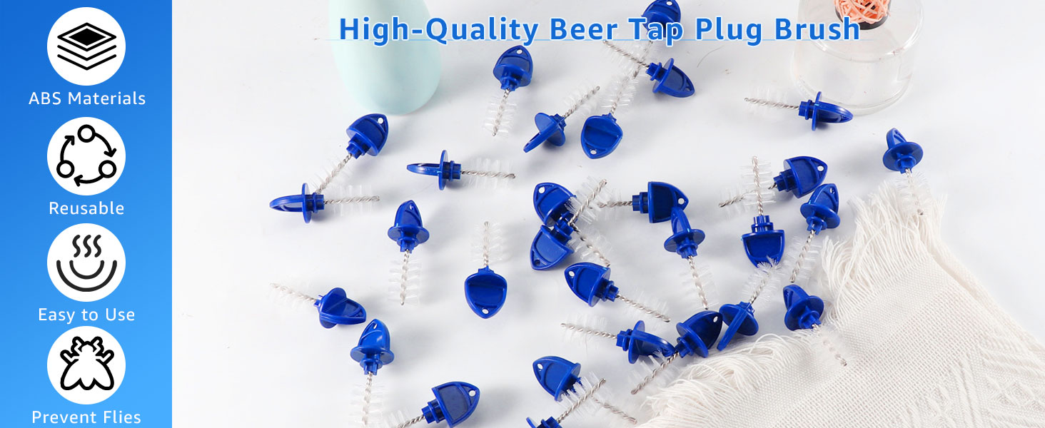 Beer Tap Plug Keg Faucet Brush, 30 Pcs Draft Beer Faucet