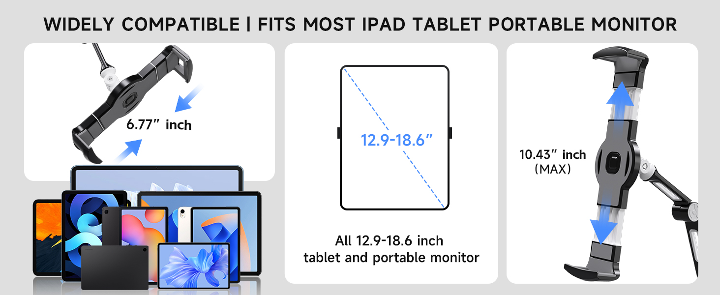 suptek Aluminum Alloy Tablet Stand for Desk, Adjustable
