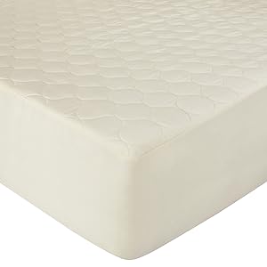bioweaves diamond quilted organic cotton mattress pad protector undyed natural ivory