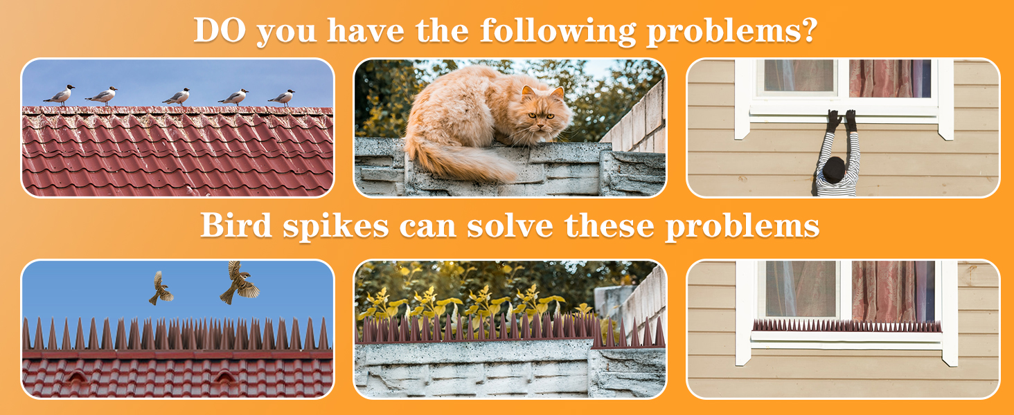 BORHOOD Bird Spikes for Outside, Bird Defender Spikes for