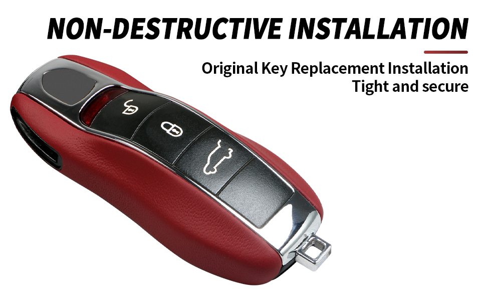 LIMBQS Leather Key Case Key Cover, Car Key Protection Keychain for Porsche