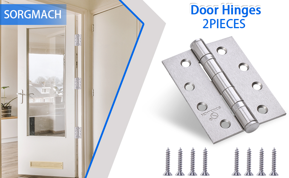 Door Hinges, 4" x 3" x 2.5 mm Hinges for Wood, Matte Black Door Hinges