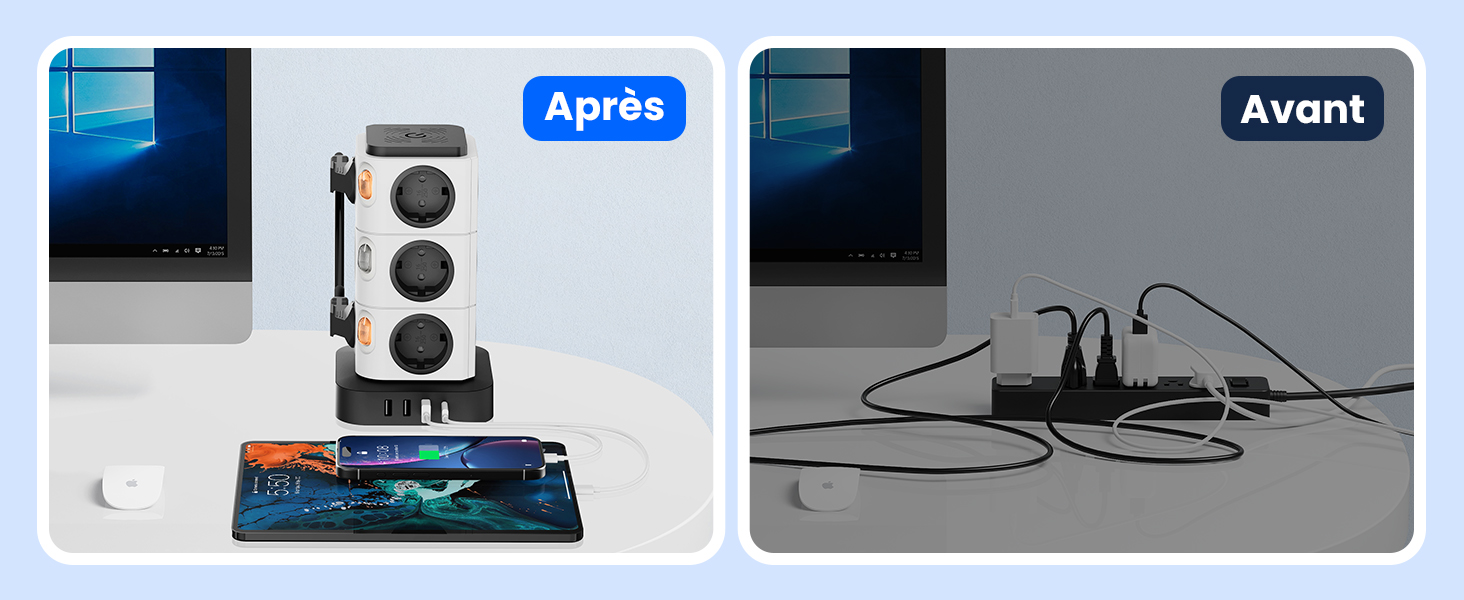 multiprise interrupteur parafoudre usb promo