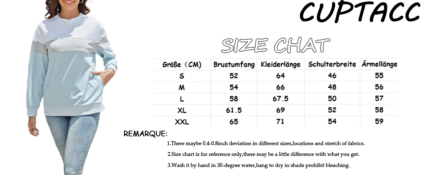 Cuptacc Damen Sweatshirt Elegant Farbblock Rundhals Sweatshirt OEKO-TEX STANDARD 100 Langarm Taschen T-Shirt 9bd2a3d6 8b56 46ae 88ba Eb289fdea2a6. CR0,0,1464,600 PT0 SX1464 V1