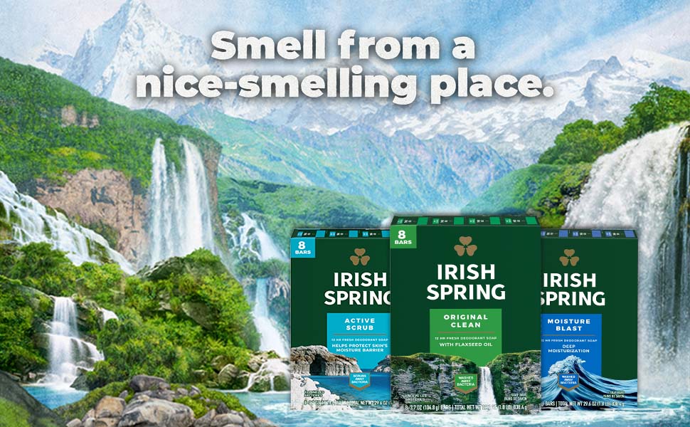 Irish Spring Bar Soap Original Clean Scent Moisturizing Bath and